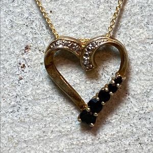 Gold Plated 925 Silver Necklace Heart Pendant